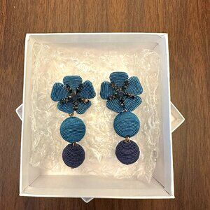 Blue Flower Drop Earrings - Ann Taylor, new never worn